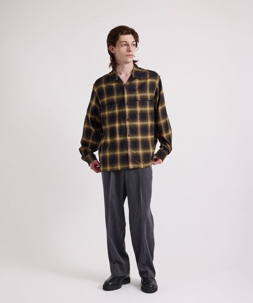 Saturdays NYC（サタデーズ ニューヨークシティ ）の「Marco Ombre Check  LS Shirt（シャツ/ブラウス・レディース・オリーブ/ブルー・L/M/S/XL）」の22枚目の写真