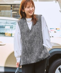 nissen | Vネックツイードベスト(ベスト)