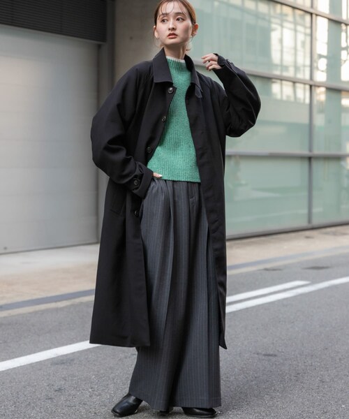 SENSE OF PLACE by URBAN RESEARCH（センスオブプレイスバイアーバンリサーチ）の「『ユニセックス』バルマカーンルーズコート（ステンカラーコート・メンズ・BLACK/BROWN/BLUE・M/L）」の7枚目の写真