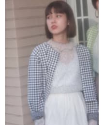 merry jenny | ギンガムスナップカーディガン(カーディガン/ボレロ)