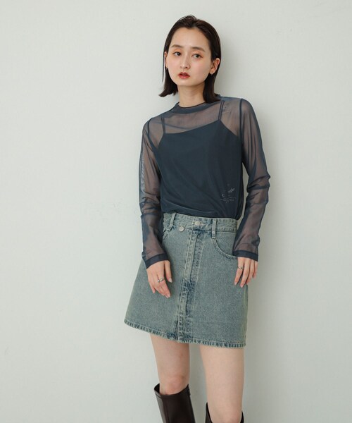 SENSE OF PLACE by URBAN RESEARCH(センスオブプレイスバイアーバンリサーチ)の「シシュウデニムミニスカート(デニムスカート・レディース・ONE WASH/L.INDIGO・S/M)」の21枚目の写真