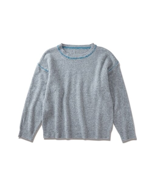 nissen（ニッセン）の「ポイントステッチクルーネックセーター（ニット/セーター・メンズ・ネイビー×イエロー/グレー×ブルー・M/L/LL/3L/4L/5L/6L/8L/10L）」の4枚目の写真