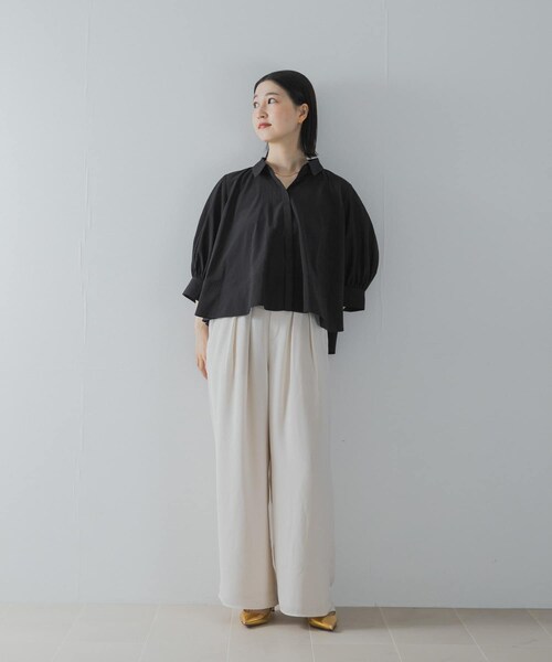 URBAN RESEARCH ROSSO（アーバンリサーチロッソ）の「ウォッシャブルブライトローンシャツブラウス（シャツ/ブラウス・レディース・OFF WHITE/BLACK/SAX・Free）」の17枚目の写真