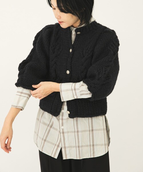 URBAN RESEARCH DOORS（アーバンリサーチドアーズ）の「『別注』KHWOPA×DOORS　ニットカーディガン（カーディガン/ボレロ・レディース・GRAY/NAVY・one）」の6枚目の写真