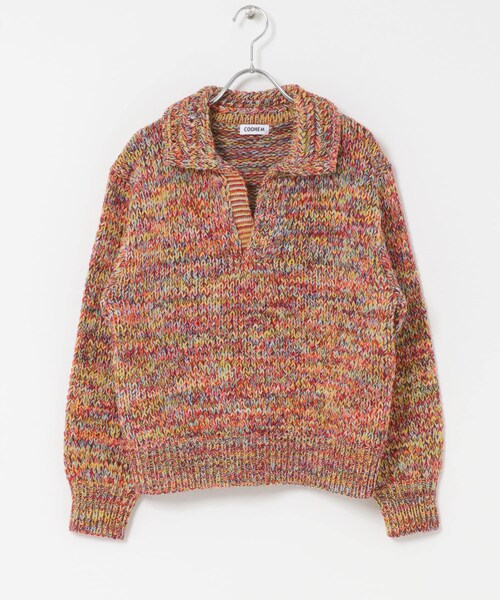 THE GOODLAND MARKET（ザグッドランドマーケット）の「米富繊維　COLORMIX BIG TENJIKU P/O（ニット/セーター・レディース・NAVY/RED・FREE）」の17枚目の写真