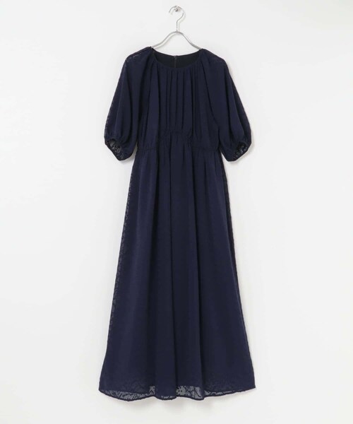 URBAN RESEARCH ROSSO（アーバンリサーチロッソ）の「ジャガードギャザーパフドレス（ワンピース・レディース・BLUE/NAVY・FREE）」の13枚目の写真