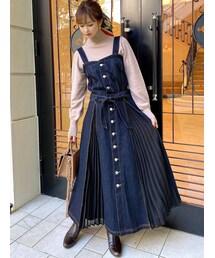 RESEXXY | デニム調リボンジャンスカ(ジャンパースカート)