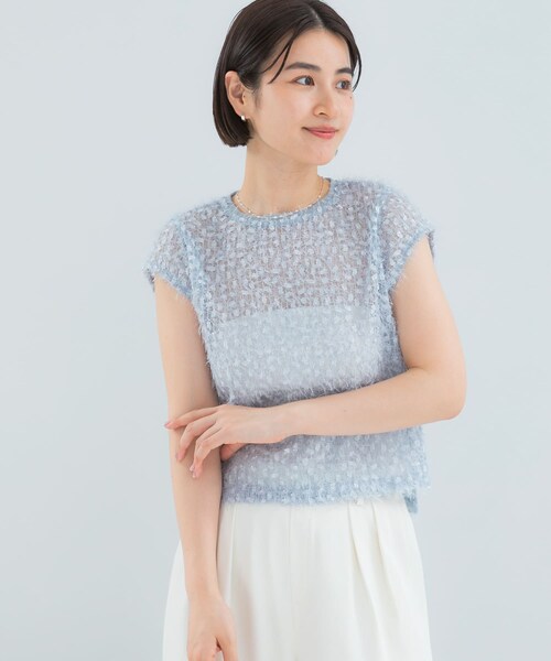 URBAN RESEARCH ROSSO（アーバンリサーチロッソ）の「フェザーフラッグチュールプルオーバー（シャツ/ブラウス・レディース・SAX/IVORY・Free）」の11枚目の写真