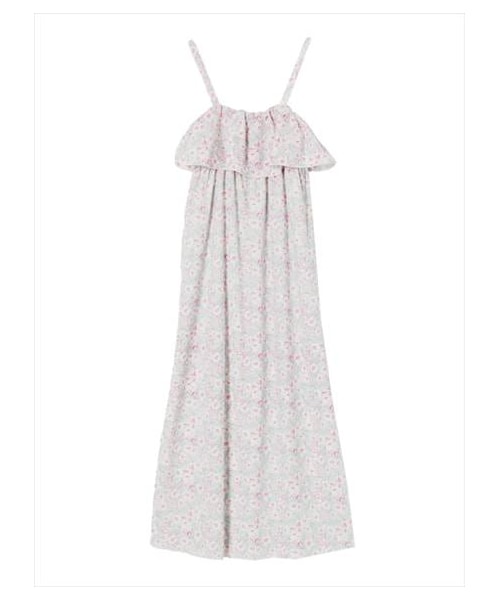 MERCURYDUO（マーキュリーデュオ）の「【MD×PJ】 フラワープリントパイルドレス（ルームウェア/パジャマ・レディース・オフホワイト/ブルー・S/M）」の6枚目の写真