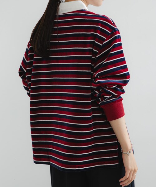 URBAN RESEARCH（アーバンリサーチ）の「『UR TECH』ベロアボーダーラガーシャツ（Tシャツ/カットソー・レディース・CHERRY RED/GRAY・FREE）」の18枚目の写真
