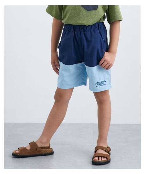 nissen（ニッセン）の「ナイロンワッシャー切替ハーフパンツ（男の子・女の子）（パンツ・キッズ・ベージュ×オレンジ/ブルー×サックス・100/110/120/130/140/150/160）」の12枚目の写真