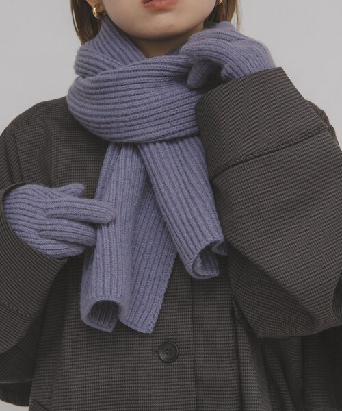 KBF（ケイビーエフ）の「リブニットマフラー（マフラー・レディース・IVORY/L.BLUE/BROWN・one）」の3枚目の写真