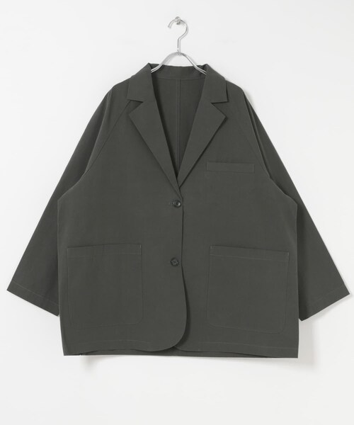 URBAN RESEARCH DOORS（アーバンリサーチドアーズ）の「FORK&SPOON　ビッグジャケット（テーラードジャケット・レディース・CHARCOAL/BEIGE・1）」の10枚目の写真
