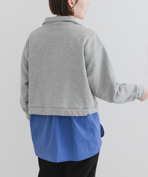 URBAN RESEARCH ROSSO（アーバンリサーチロッソ）の「F by ROSSO　ハーフジップスウェット（スウェット・レディース・GRAY/NAVY・FREE）」の6枚目の写真