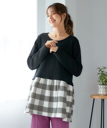 nissen | 大きいサイズ裏起毛プリントチュニック(チュニック)