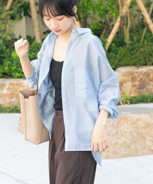 ITEMS URBANRESEARCH（アイテムズ アーバンリサーチ）の「シアーポケットスキッパーシャツ（シャツ/ブラウス・レディース・WHT/L.BLU/NVY・FREE）」の22枚目の写真