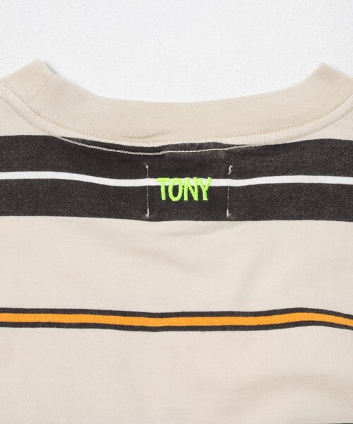 THE GOODLAND MARKET（ザグッドランドマーケット）の「TONY　HANGTEN LS TEE（Tシャツ/カットソー・メンズ・OFF×NVY/BRN×ORG・L/XL）」の5枚目の写真