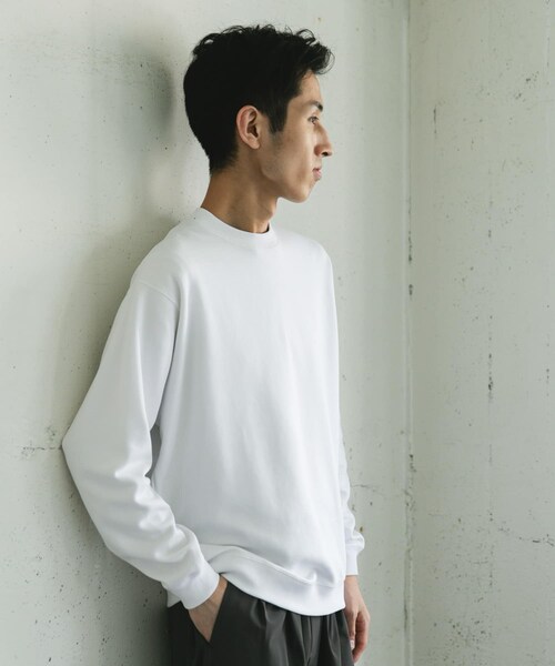 URBAN RESEARCH DOORS（アーバンリサーチドアーズ）の「シルケットダンボールロングスリーブTシャツ（Tシャツ/カットソー・メンズ・WHITE/BROWN/CHARCOAL・M/L）」の7枚目の写真