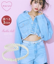 marun | 大きいサイズ 帯留めにも使えるマルチWAYパール調ゴムベルト（選べる3サイズ）(ベルト)