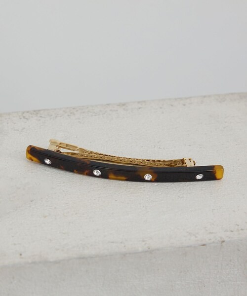 ADAM ET ROPE'(アダムエロペ)の「【J'aDoRe・店舗限定】【MALUS /マリュス】Line stone barette / large(バレッタ/ヘアクリップ・レディース・ブラウン・F)」の3枚目の写真