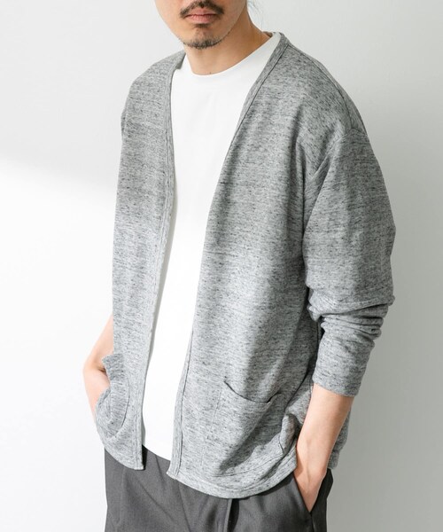 URBAN RESEARCH Sonny Label（アーバンリサーチサニーレーベル）の「JAPAN MADE 裏毛カーディガン（カーディガン/ボレロ・メンズ・オレンジ/ネイビー/グレー・M/L）」の7枚目の写真