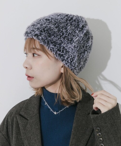 SMELLY（スメリー）の「ファーニットキャップ（ニットキャップ/ビーニー・レディース・IVO/CGY・-）」の15枚目の写真