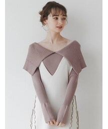 LAGUNAMOON | ビッグカラーリブニットプルオーバー(ニット/セーター)