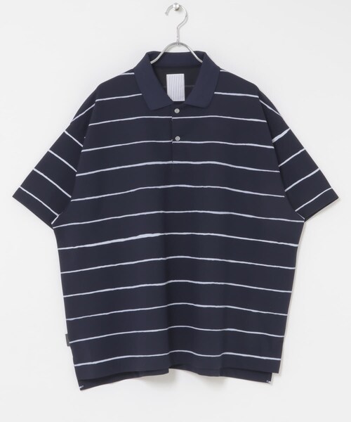 URBAN RESEARCH（アーバンリサーチ）の「SFC　SIDE STRIPE BIG POLO（ポロシャツ・メンズ・NAVY/WHITE/BLACK・M/L/XL/XXL）」の4枚目の写真