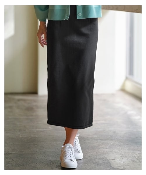 nissen（ニッセン）の「ニットタイトスカート【OtonaSMILE】（スカート・レディース・パープル/黒/モカベージュ/セージグリーン・M/L/LL/3L/4L/5L）」の11枚目の写真