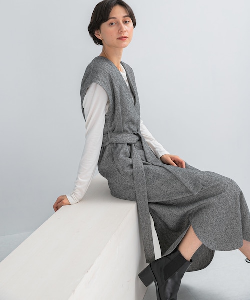 URBAN RESEARCH ROSSO（アーバンリサーチロッソ）の「ウエストマークジャンパースカート（ワンピース・レディース・OFF/GRAY/NAVY・Free）」の3枚目の写真