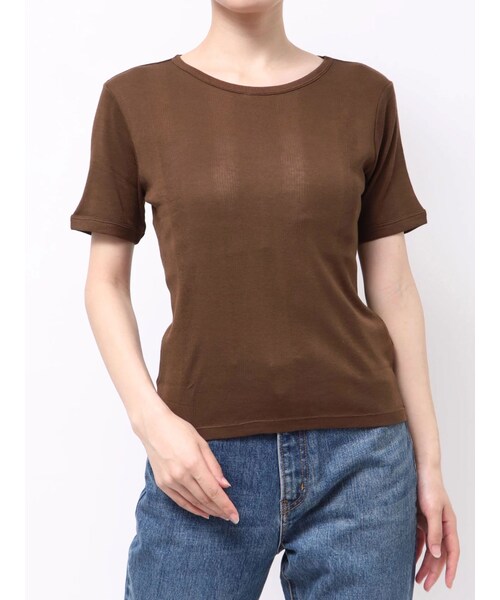 Ungrid（アングリッド）の「【Ca】Miller別注 シアーハーフスリーブTe（Tシャツ/カットソー・レディース・レッド/イエロー/ネイビー/パープル/ブラウン・F）」の5枚目の写真