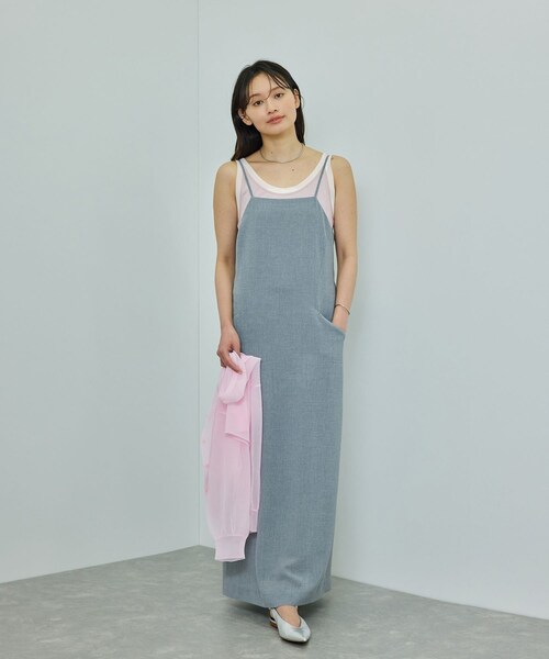 ROPE'（ロペ）の「【WEB・一部店舗限定】【接触冷感/UVカット】チュールコンビテレコタンクトップ（タンクトップ・レディース・ブラック/ホワイト/ピンク・F）」の12枚目の写真