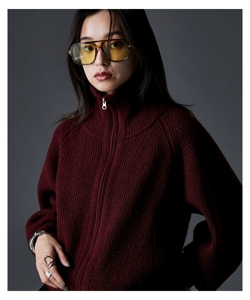 ニット セーター レディース ハイネック ジップアップ GEVS. | M〜5L | ニッセン nissen nissen（ニッセン）の「ハイネックジップアップニット＜大きいサイズ有