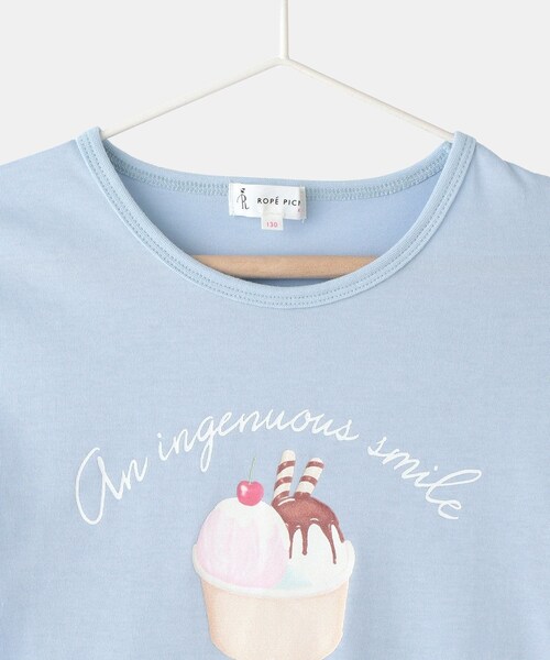 ROPE' PICNIC(ロペピクニック)の「【KIDS/キッズ】アイスプリント袖ジャガードトップス(Tシャツ/カットソー・キッズ・オフホワイト/サックス・120/130/140)」の18枚目の写真