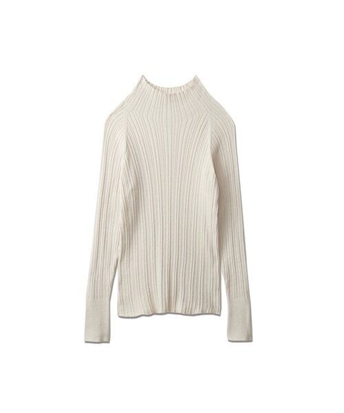 nissen（ニッセン）の「ハイネックランダムリブニット（ニット/セーター・レディース・黒/チャコールグレー杢/アイボリー/グレージュ/グリーン/オフホワイト×黒ボーダー/レッド・S/M/L/LL/3L）」の8枚目の写真