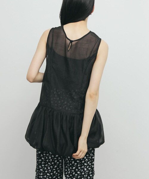 KBF（ケイビーエフ）の「ドロストバルーンスリーブレストップス（チュニック・レディース・IVORY/MAUVE GRAY/BLACK・one）」の18枚目の写真