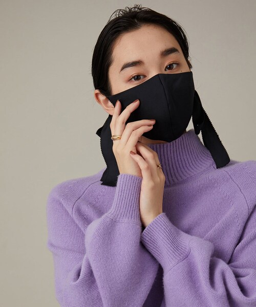 ADAM ET ROPE'（アダムエロペ）の「【トロワズィエムチャコ】リボンマスク（その他・レディース・ブラック/グレー系/ダークブラウン/サックス/クリーム・F）」の2枚目の写真