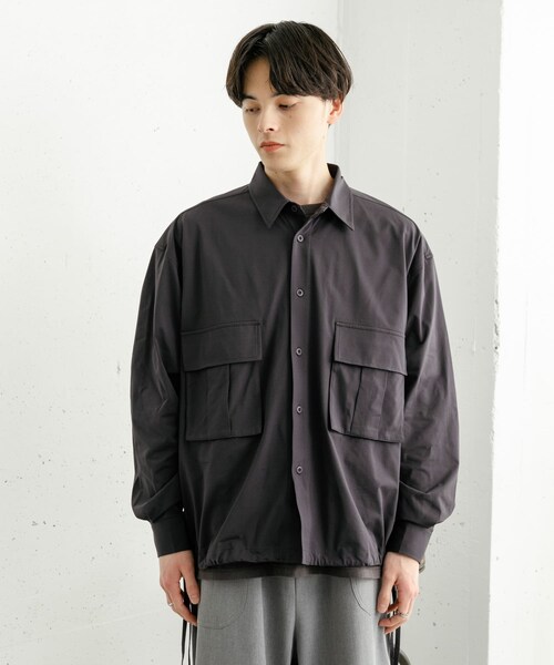 SENSE OF PLACE by URBAN RESEARCH(センスオブプレイスバイアーバンリサーチ)の「ドットメッシュダブルポケットロングスリーブシャツ(シャツ/ブラウス・メンズ・L.PINK/CHARCOAL/GREEN・M/L)」の14枚目の写真