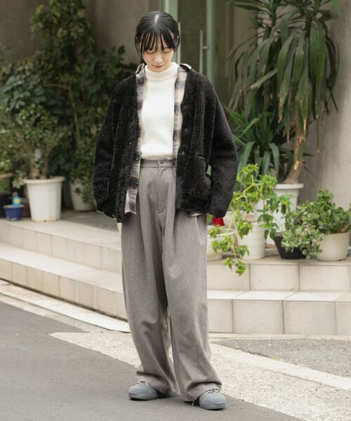 EKAL（エカル）の「OCTAカーディガンジャケット（カーディガン/ボレロ・レディース・ブラック/グレー・One）」の10枚目の写真