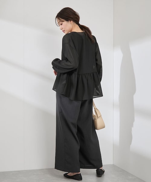 ROPE' PICNIC(ロペピクニック)の「メッシュペプラムブルゾン(ブルゾン・レディース・ブラック/ホワイト/ベージュ・38)」の7枚目の写真