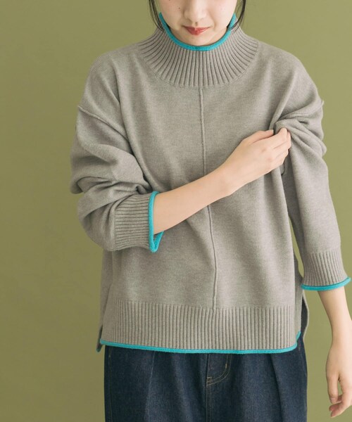 ITEMS URBANRESEARCH（アイテムズ アーバンリサーチ）の「『洗濯可/静電気防止』ハイショクハイネックニット（ニット/セーター・レディース・OFF/GRY/L.GRY/S.BLU/MOC/NVY・Free）」の14枚目の写真