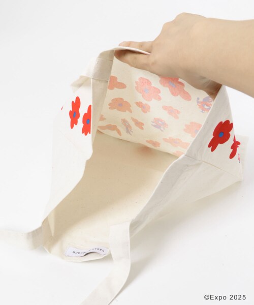 THE GOODLAND MARKET（ザグッドランドマーケット）の「EXPO2025 TOTE-FLOWER（トートバッグ・レディース・オフホワイト/グレー・One）」の14枚目の写真