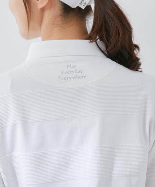 ROPE'（ロペ）の「【UV】【吸水速乾】クールマックスリンクス長袖ポロ（ポロシャツ・レディース・ホワイト/ネイビー・L/M/S）」の17枚目の写真