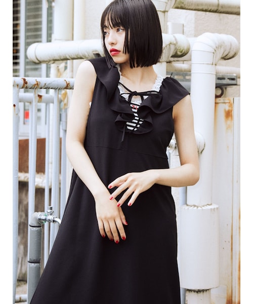 jouetie（ジュエティ）の「レイヤードフリルワンピース（ワンピース・レディース・ベージュ/ブラウン/ブルー/レッド/ブラック・M）」の17枚目の写真