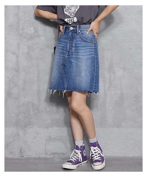 ニッセン ミニスカート 大きいサイズ レディース 綿100％ デニム