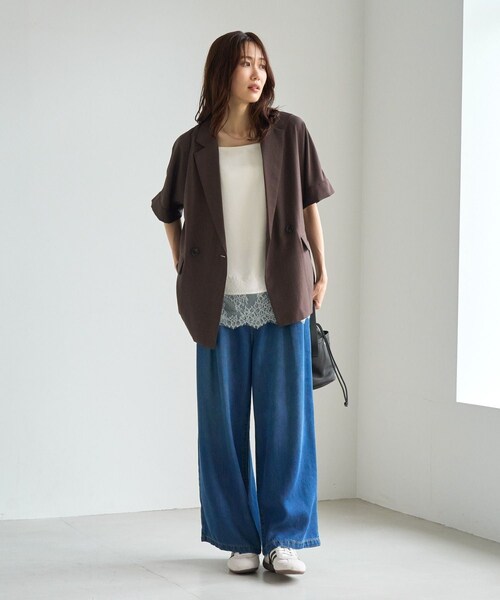 ROPE' PICNIC(ロペピクニック)の「サテンレースキャミビスチェ/着丈が選べる(キャミソール・レディース・ブラック/オフホワイト・M/MT)」の10枚目の写真