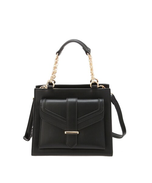 RESEXXY（リゼクシー）の「フラップポイントスクエアハンドバッグ（ハンドバッグ・レディース・ブラック/ピンク・F）」の3枚目の写真