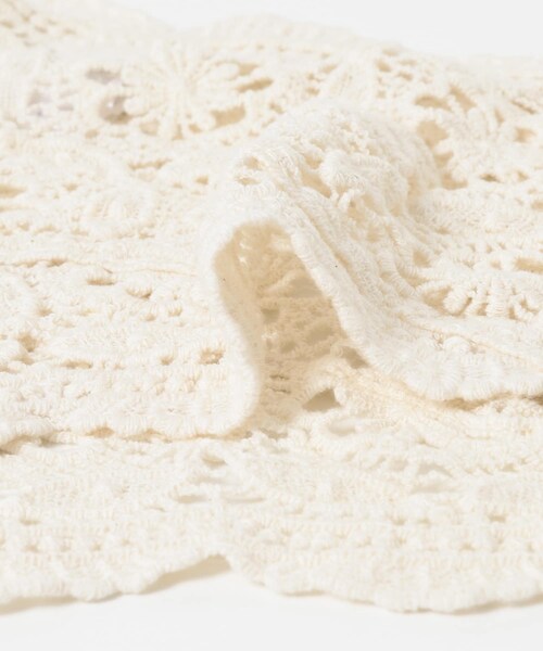 RODE SKO（ロデスコ）の「レースニットバブーシュカ（バンダナ/スカーフ・レディース・OFF/DARK BROWN・one）」の9枚目の写真