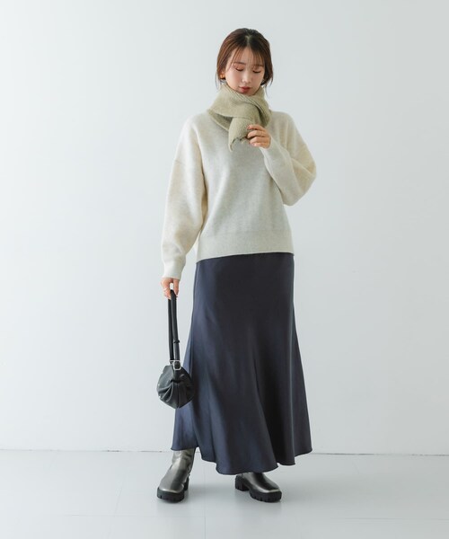 RODE SKO（ロデスコ）の「メランジロングマフラー（マフラー・レディース・BEIGE/CHARCOAL/BLUE・one）」の19枚目の写真