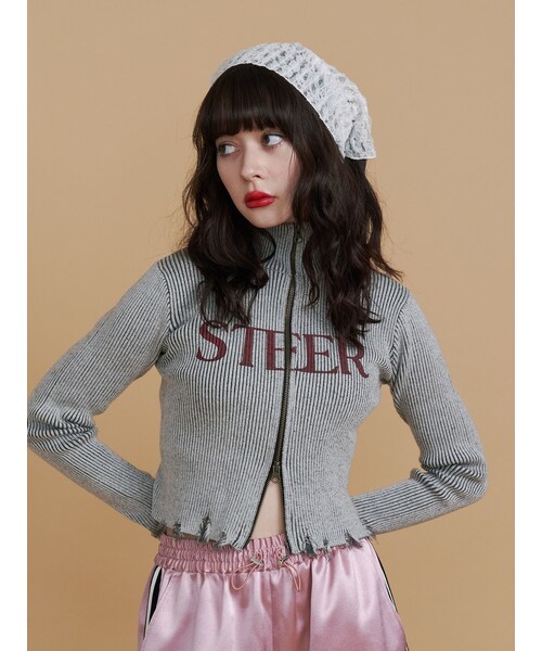 jouetie（ジュエティ）の「ローズロゴダブルZIPニット（ニット